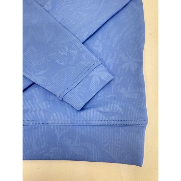 NWT Peter Millar Bonnet Blue Perth Shadow Stripe Floral Quarter-Zip SMALL $145 - Picture 4 of 11